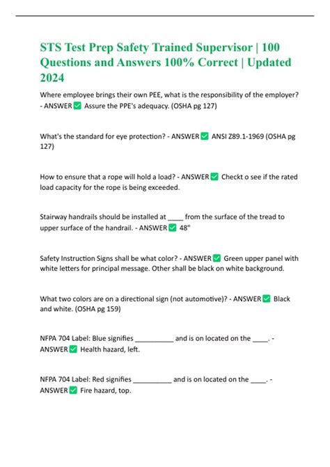 sts quizlet|safety trained supervisor practice exam.